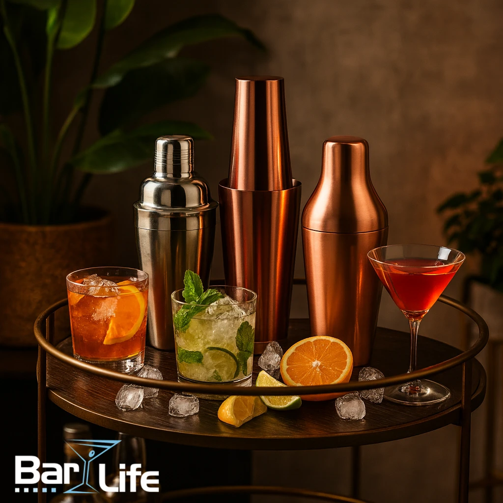  cocktailshaker, shaker guide, boston shaker, cobbler shaker, fransk shaker, barutstyr, cocktailutstyr, shaker til drinker, beste shaker, hjemmebar shaker